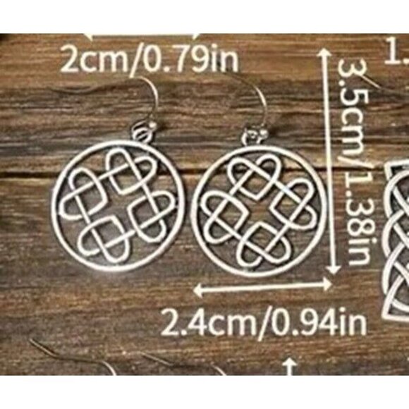 SILVER Cut Out Earring Round Filagree Unique Artistic LIGHTWEIGHT Dangle Jewelry - Picture 2 of 2